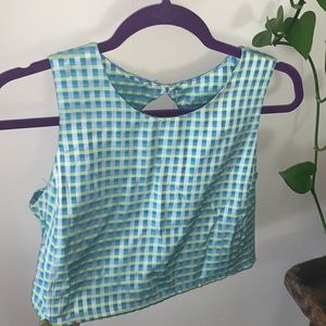 Really adorable vintage crop checkered top